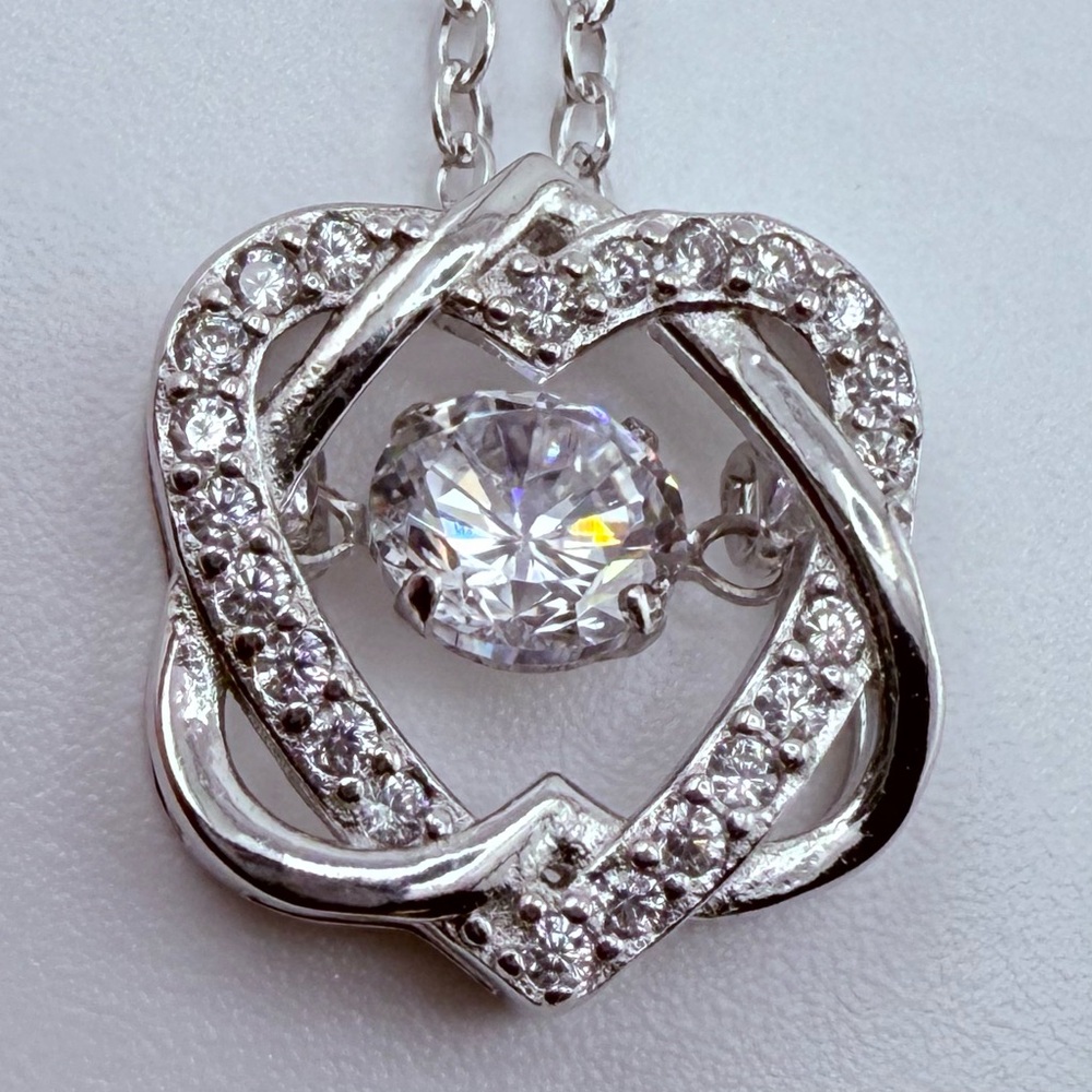 Dazzling Sterling Silver Heart Necklace “For My Girlfriend” NEW